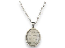 Load image into Gallery viewer, Book Page Necklace - 30 inch chain, Stainless Steel