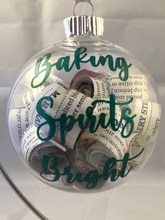 Load image into Gallery viewer, Baking Spirits Bright Upcycled Cookbook Ornament
