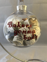 Load image into Gallery viewer, Bakers Gonna Bake Upcycled Cookbook Ornament