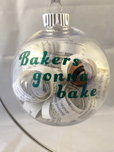 Load image into Gallery viewer, Bakers Gonna Bake Upcycled Cookbook Ornament