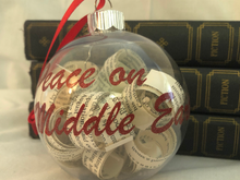Load image into Gallery viewer, Peace on Middle Earth Upcycled Book Ornament