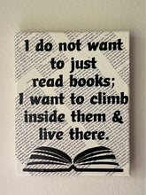 Load image into Gallery viewer, Climb Inside Books Quote Canvas