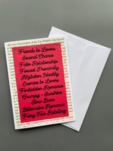 Load image into Gallery viewer, Romance Tropes Greeting Card