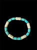 Book Bracelet with Paper Beads, Turquoise and Silver