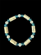 Load image into Gallery viewer, Book Bracelet with Paper Beads, Aqua and White
