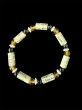 Load image into Gallery viewer, Book Bracelet with Paper Beads, Topaz, White, Black
