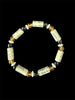 Book Bracelet with Paper Beads, Topaz, White, Black