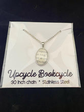 Load image into Gallery viewer, Book Page Necklace - 30 inch chain, Stainless Steel
