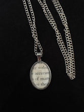 Load image into Gallery viewer, Book Page Necklace - 30 inch chain, Stainless Steel
