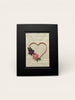 Quilled Heart Wall Art: Red, Pink & Purple Flowers on Book Page
