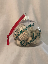 Load image into Gallery viewer, Season&#39;s Readings Upcycled Book Ornament
