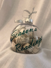 Load image into Gallery viewer, Season&#39;s Readings Upcycled Book Ornament
