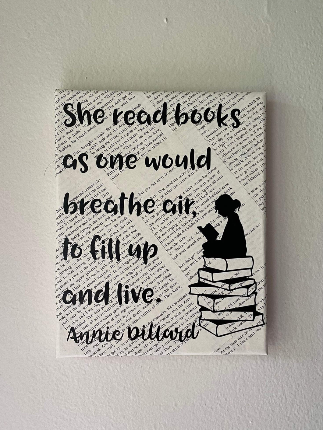 She Reads Books Quote Canvas