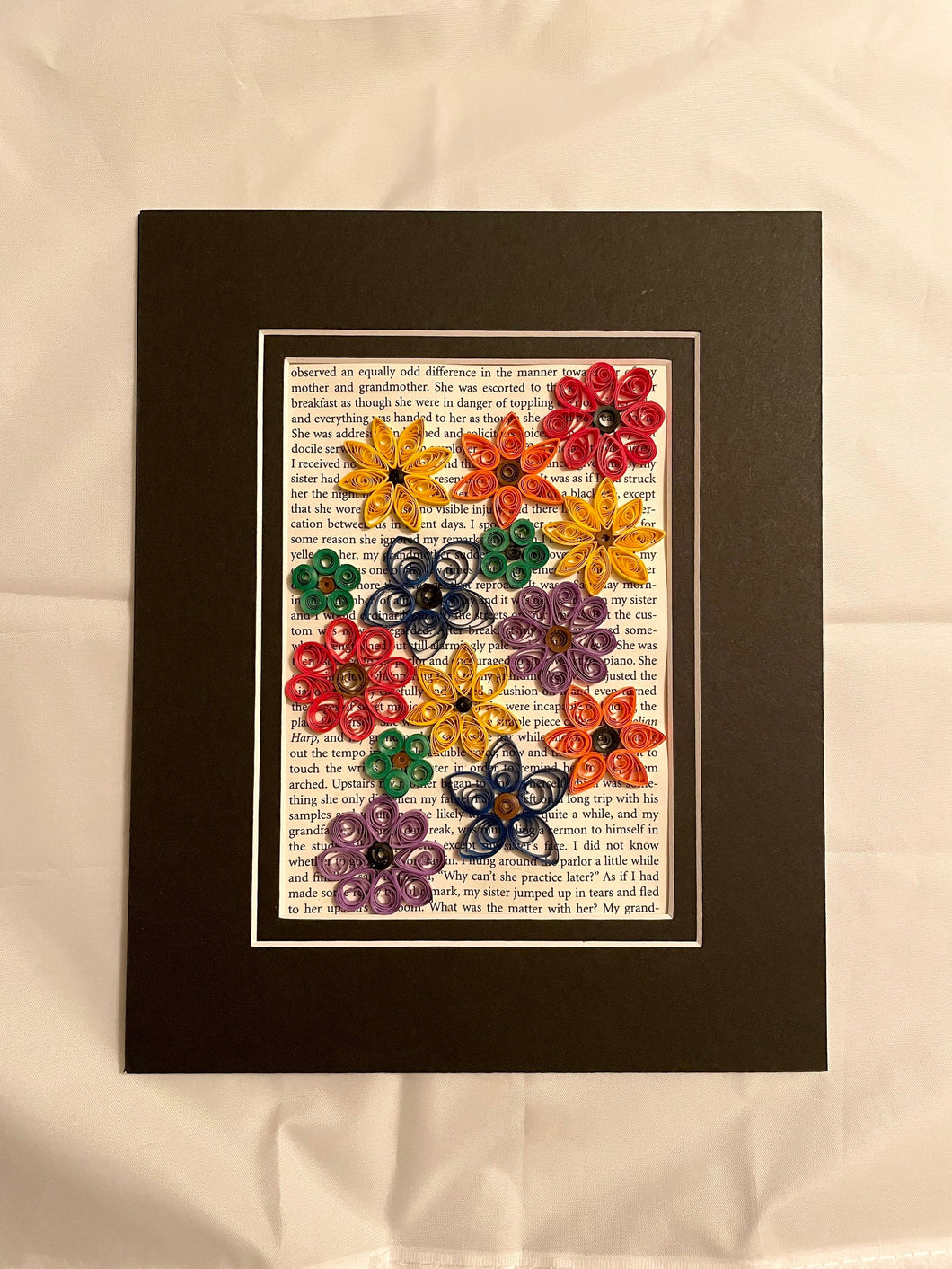 Quilled Rainbow Flower Book Art - Pride Flag