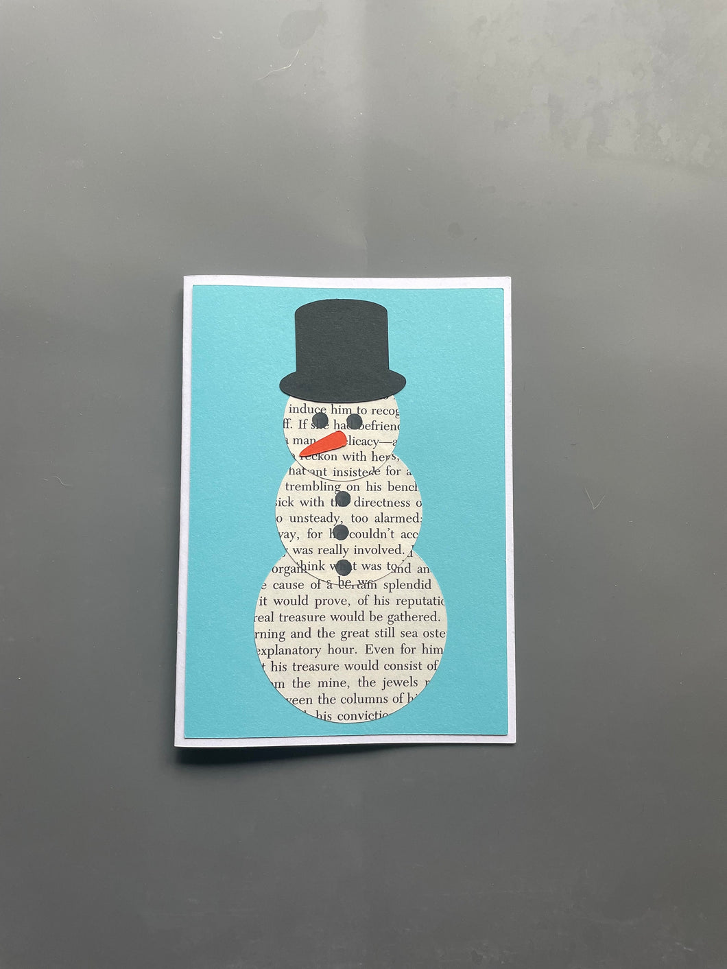 Snowman Book Greeting Card